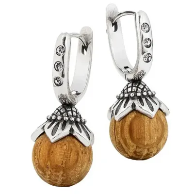 Barrique strieborné náušnice