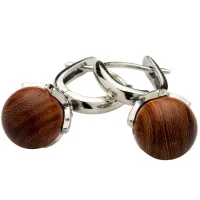 Strieborné náušnice kvet so santalového dreva